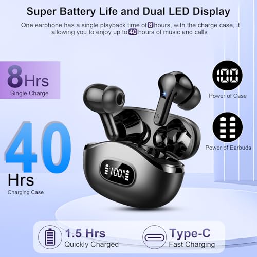 Rinsmola Wireless Earbuds G21 Pro In-Ear Headphones Bluetooth 5.4 48Hrs Playtime