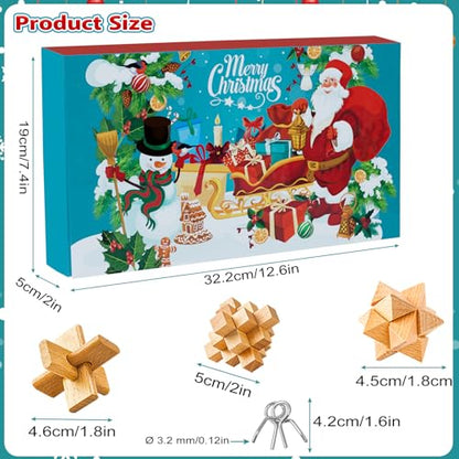 vewicokop Advent Calendar 2023 12 Pcs 3D Metal and Wooden Puzzles