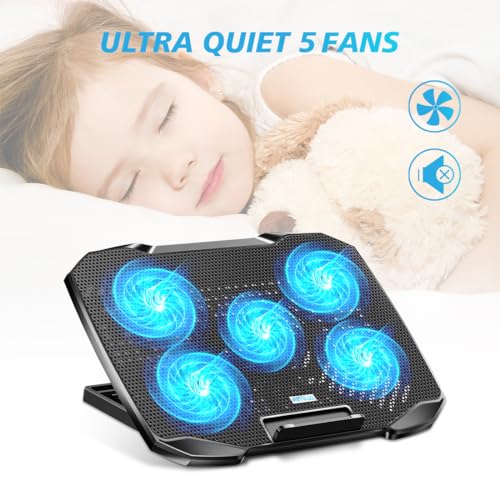 AIMIUZI 12-15.6 Inch Laptop Cooling Pad F2PLUS_5 Fans