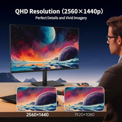 KTC 32 Inch QHD 2560 x 1440 100 Hz LCD Monitor - Matte Finish, Adaptive Sync, Eye Care
