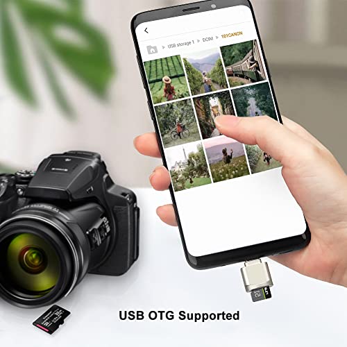 Mepsies 0.63" x 0.39" USB Type C microSD Card Reader, Supports microSD/microSDHC/microSDXC, 480 Mbps, Light Gold