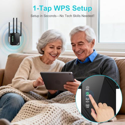 Venrk WiFi Extender 802.11a/b/g/n/ac 1200Mbps Dual-Band Wireless 12888ft² Coverage 1.3W x 2.5D x 2.1H