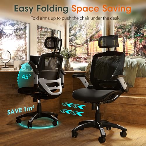 GABRYLLY 22D x 25.2W x 45.3H PF-01 Indoor Ergonomic Mesh Office Chair