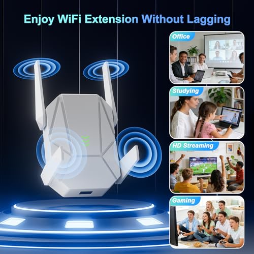 nonser 2026 WiFi Extender 1800 Mbps Dual-Band 5.8 GHz Range Extender for Home