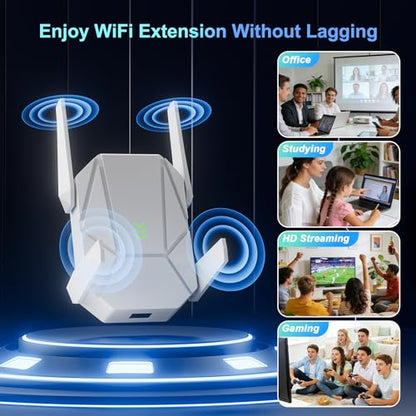 nonser 2026 WiFi Extender 1800 Mbps Dual-Band 5.8 GHz Range Extender for Home