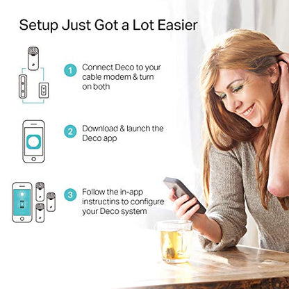 TP-Link Deco S4(3-Pack) Dual-Band 802.11ac Whole Home WiFi System, 1200 Mbps, Ethernet Connectivity, 5500 Sq. Ft. Coverage
