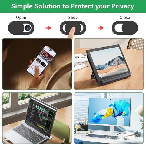 Meliya 6 Pack Webcam Cover 0.03 inches ABS Privacy Blockers