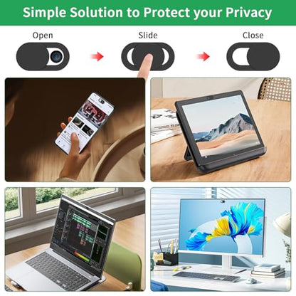 Meliya 6 Pack Webcam Cover 0.03 inches ABS Privacy Blockers