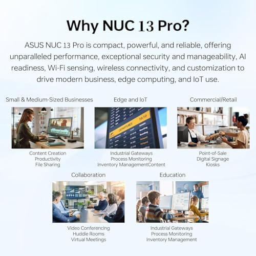 ASUS NUC Mini PC NUC13 Pro 13th Gen Intel Core i5 Up to 4.6GHz 16GB RAM 512GB SSD