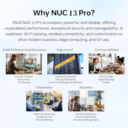 ASUS NUC Mini PC NUC13 Pro 13th Gen Intel Core i5 Up to 4.6GHz 16GB RAM 512GB SSD