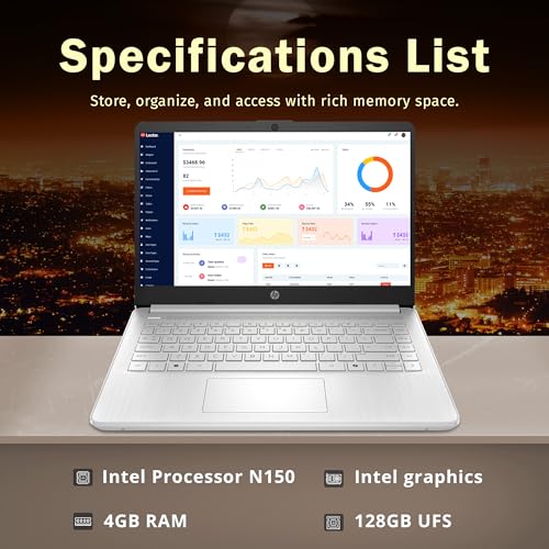 HP 14" HP Stream 128GB Intel Processor N150 4GB RAM Windows 11 S 1366x768p LED