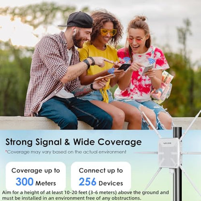 WAVLINK AX3000 WN588HX3 Outdoor WiFi 6 Extender, Dual-Band, 3000Mbps, RJ45, Weatherproof