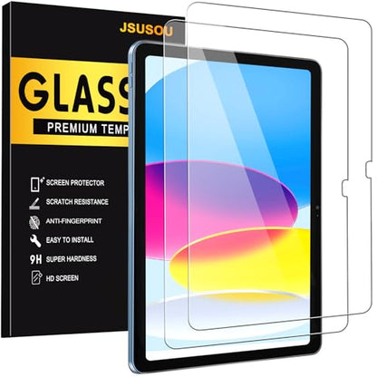 JSUSOU 10.9 Inches Compatible iPad 10th Generation Tempered Glass Screen Protector - 9H Hardness