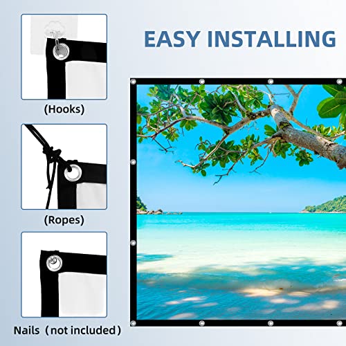 HUANYINGBJB 120 inches Manual Matte Projection Screen, Wall Mount, Polyester