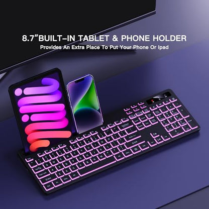 Soueto Keyboard Wireless WK713 USB-A Tactile QWERTY Black Plastic 116 Keys
