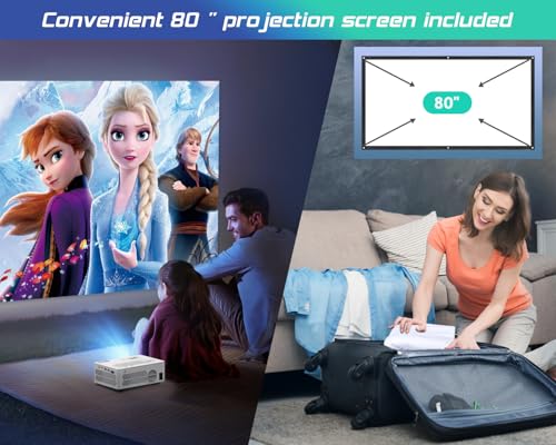 TMY 80 Inch V88 1920x1080 4K Supported LCD Projector