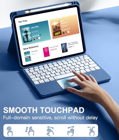 Harvopu iPad Case with Keyboard A2696/A2757/A2777 2022 10.9 Inches 11th Gen 2025 Model Soft Leather Modern Design