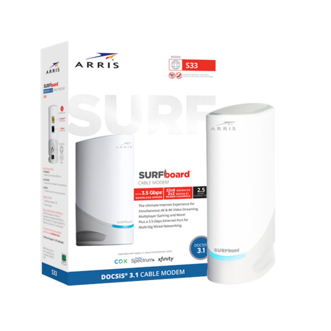ARRIS S33 5.25in 2.5Gbps Cable Modem DOCSIS 3.1