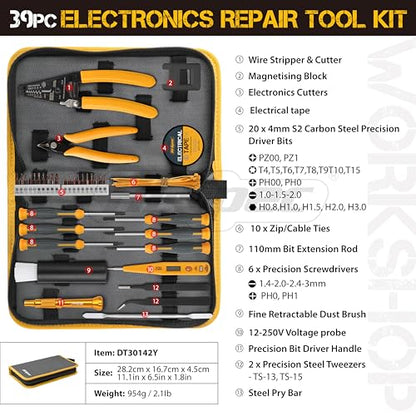 Hi-Spec 39pc Electronics Repair & Opening Tool Kit Set - DT30142Y-AE