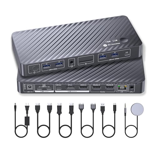 AV Access 8.66" x 3.94" iDock M10 USB Docking Station with 16 Ports, 3 HDMI, 4K Resolution