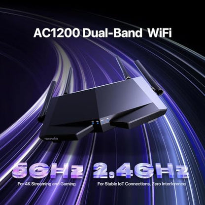 Tenda 1 Count AC6 Dual-Band Wireless Router 1200 Mbps - Ethernet and Wi-Fi Connectivity