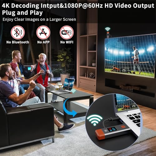 ANJCTDD Wireless HDMI Transmitter and Receiver 328ft MDSX-Orange-50M-01 4K Decoding