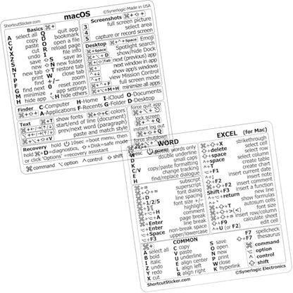 Synerlogic 3.25" x 3.25" SCS-M-CLEAR-W Waterproof Keyboard Shortcut Stickers - Military Theme, Clear Vinyl