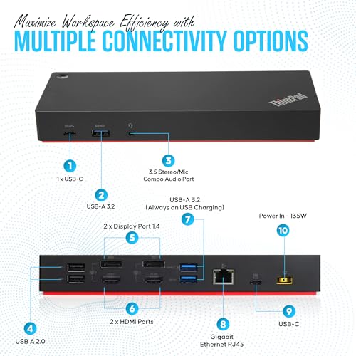 Koncept 40AF0135US Black USB-C Docking Station 135W Dual Monitor