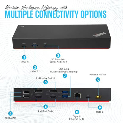 Koncept 40AF0135US Black USB-C Docking Station 135W Dual Monitor