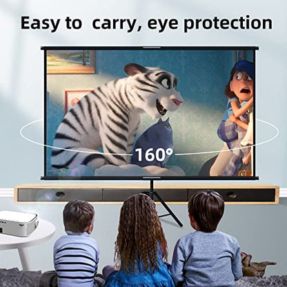 lejiada 60IN Tripod Mount Projection Screen 160 Degree Viewing Angle 2kg PVC Enclosure
