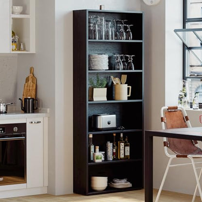 IRONCK 6-Shelf Bookcase 70.8"H Vintage Black Model Number 1032898