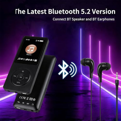 Hunmkno 128GB MP3 Player RGDFS1 Black Bluetooth Voice Recorder