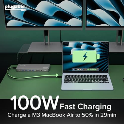 Plugable USB C Laptop Docking Station 4K 60Hz UD-6950PDH