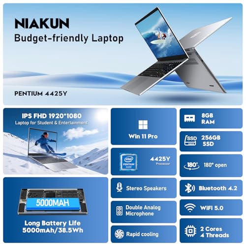 NIAKUN 15.6 Inch Intel Pentium 4425Y 1920 x 1080 Laptop LCD