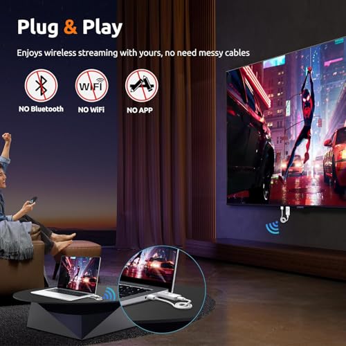 Elalight Wireless HDMI Transmitter and Receiver, DT257W-H, 4K Decoding, Ultra Low Latency, Long Range