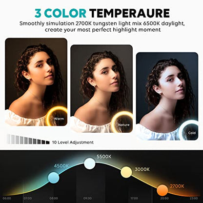 Weilisi 10 Inch Ring Light RL201W USB Powered Tripod Standwith 1 Count Media