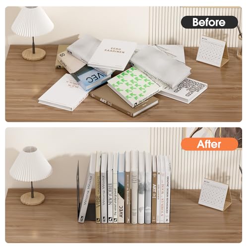 MaxGear 4-Piece Bookends Heavy Duty Metal Book Storage Non-Skid Design Model Number: MaxGear-Tree Design-Bookends