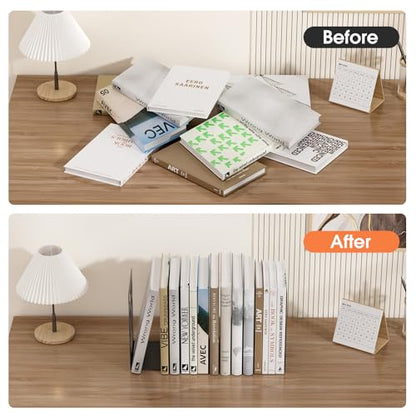 MaxGear 4-Piece Bookends Heavy Duty Metal Book Storage Non-Skid Design Model Number: MaxGear-Tree Design-Bookends