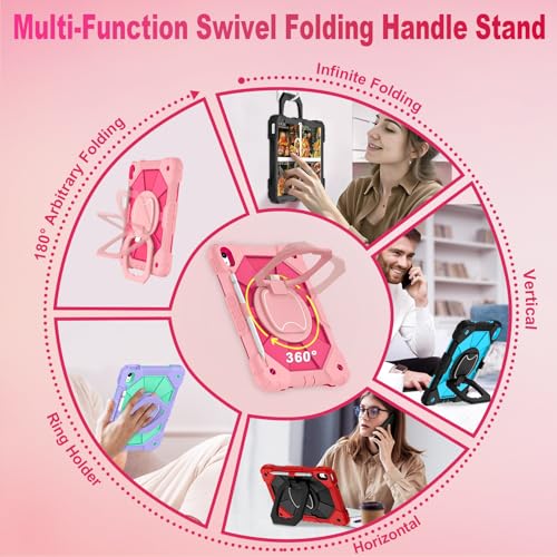 WESOROL 10.9 Inch iPad 10th Generation Case, 11 Inch iPad (A16) 11th Generation Case, Full-Body Drop Protection, Rose Gold Pink