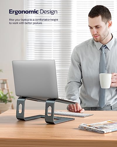 Nulaxy C3 Laptop Stand, Detachable Ergonomic Aluminum Holder Compatible with 10-16" Laptops