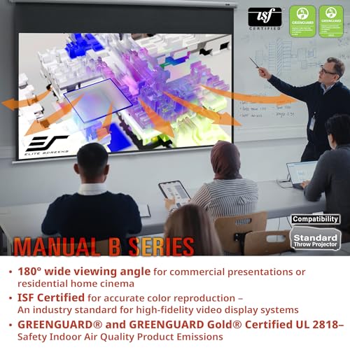Elite Screens 100-INCH M100H 16:9 Manual Pull-Down Projection Screen