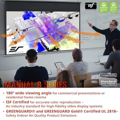 Elite Screens 100-INCH M100H 16:9 Manual Pull-Down Projection Screen