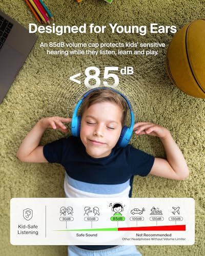 Belkin Kids HP V3 AUD001btBLV3CS On-Ear Headphones Bluetooth 5.0 30 Hours Audio Wireless