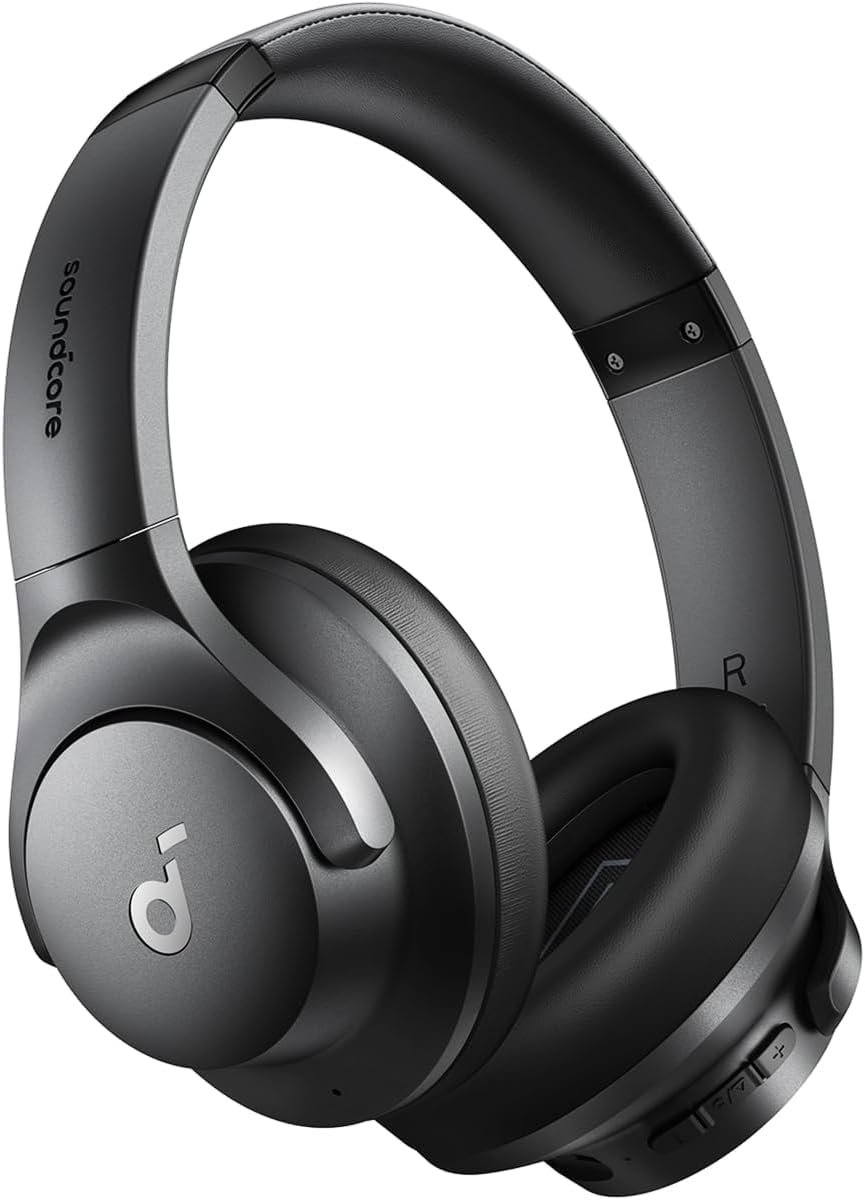 Soundcore A3004 Q20i Over-Ear Bluetooth Headphones, Active Noise Cancelling, 40mW, 20Hz-20kHz Frequency Response, Lightweight Design, Wireless Connectivity, Black