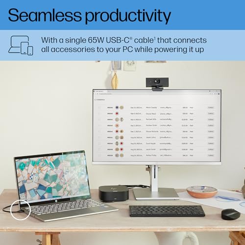 HP 4.8" x 4.8" 26D32AA#ABL USB Hub 12 Ports 6 USB Type-C HDMI 1 HDMI 45W 10-20V