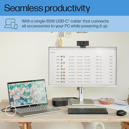 HP 4.8" x 4.8" 26D32AA#ABL USB Hub 12 Ports 6 USB Type-C HDMI 1 HDMI 45W 10-20V