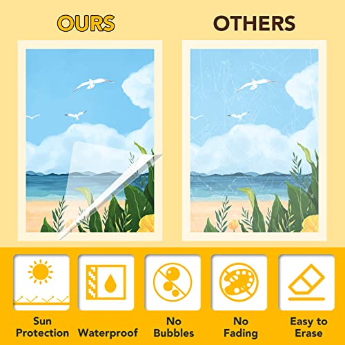 RowinsyDD 9 x 12 Inches ZZP-20P Self-Adhesive Laminating Sheets