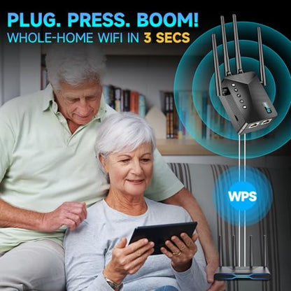 Hyzom 7.28" x 3.78" x 2.24" WiFi Extender B0H13WY592 5X Faster Signal Booster