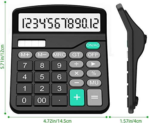 SPLAKS 2-Pack DUAL POWER Engineering/Scientific LCD Calculators - 12 Digits - Battery Powered - Plastic Enclosure