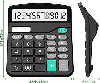 SPLAKS 2-Pack DUAL POWER Engineering/Scientific LCD Calculators - 12 Digits - Battery Powered - Plastic Enclosure